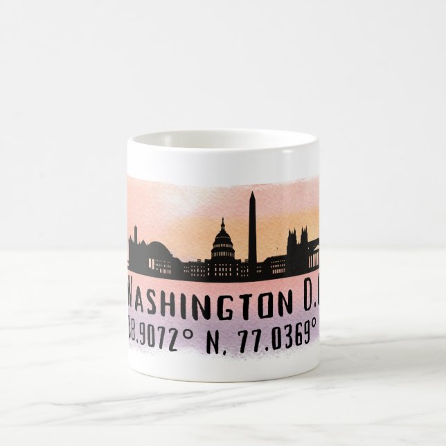 Mug Latitude et longitude de la ligne Skyline de Washi (Centre)