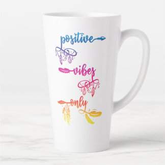 Mug Latte Bohème Ombré Arc-en-Ciel Vibes Positives