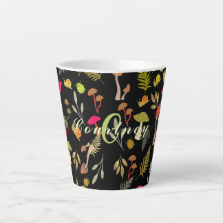 Mug latte botanique de champignons