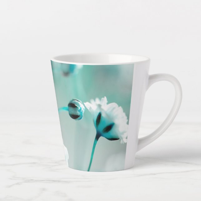 Mug latte d'impression florale (Droite)