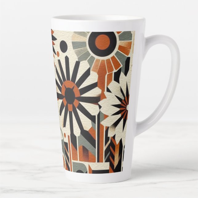 Mug latte du jardin géométrique vibré (Droite)