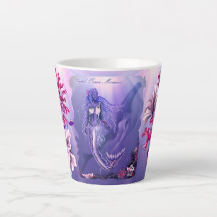 Mug latte sirène océan violet