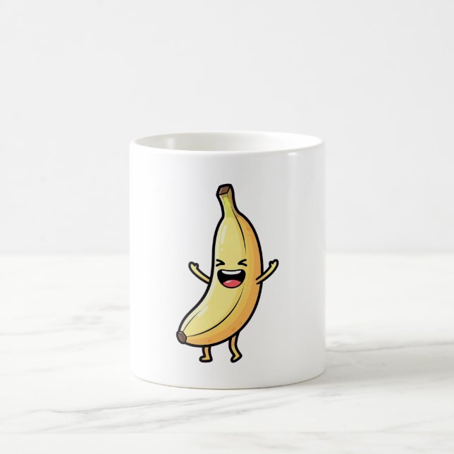 Mug Laughing Banana – Cute Kawaii Illustration (Centre)