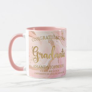 Mug Lauréat d'or Félicitations Pink Graduation