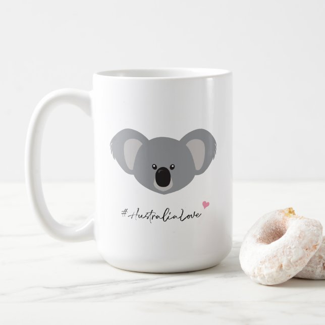 Mug L'Australie aime l'illustration du koala mignon (Avec donut)