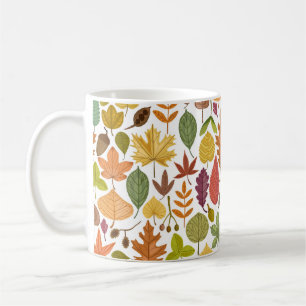 Mug L'automne laisse vintage motif transparent sur ba