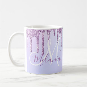 Mug Lavande à goutte pourpre métallique personnalis