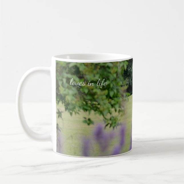 Mug Lavande et voilier en bois ancien (Gauche)