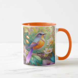 Mug Lavande Tête Orange Breased Imaginaire Oiseau