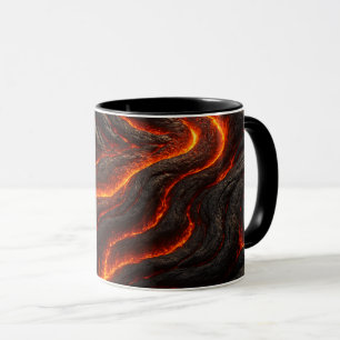 Mug lave en fusion 3D, design réaliste et puissant