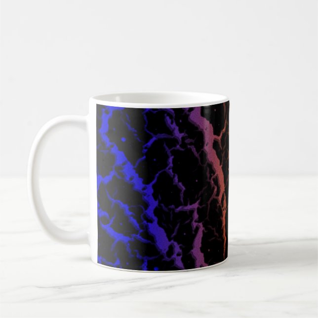 Mug Lave spatiale fissurée - Bleu/Orange (Gauche)