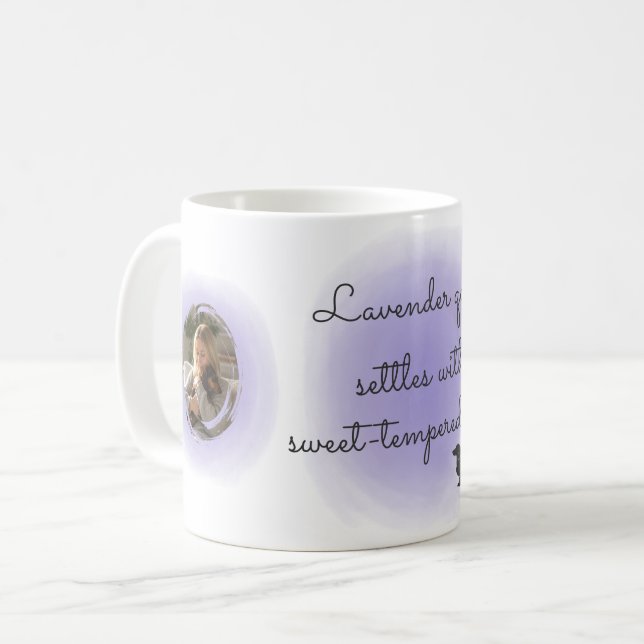 Mug Lavender Watercolor Dachshund Custom Name (Devant gauche)