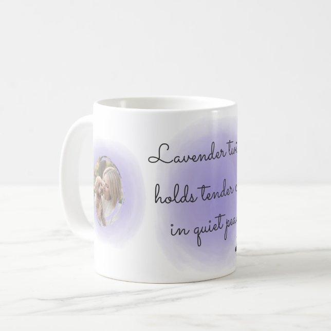 Mug Lavender Watercolor Poodle Two-Photo Personalized (Devant gauche)