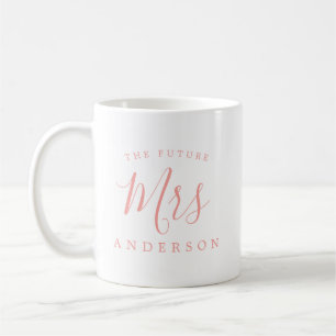 Mug L'avenir Mme Pink White Fiançailles Cadeau