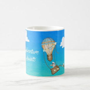 Mug L'aventure Attend Montgolfière Singe Animaux