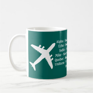 Mug L'avion projette une musique d'aviation phonétique