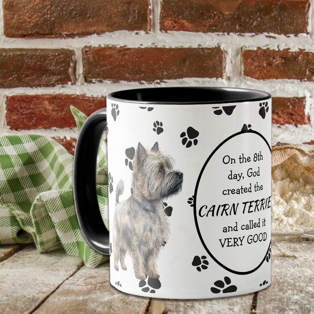 Mug Le 8e jour Dieu a créé Cairn Terrier Chiens (Créateur téléchargé)