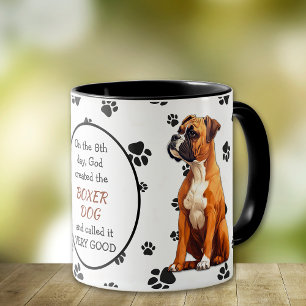 Mug Le 8e jour Dieu a créé des chiens de boxe