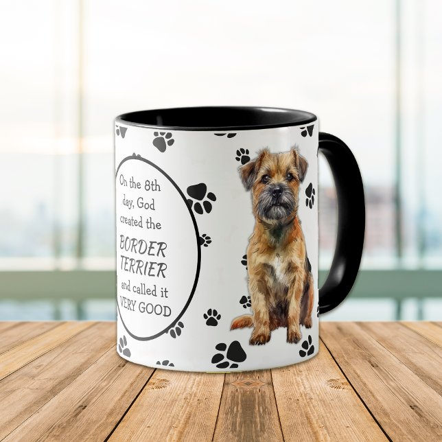 Mug Le 8e jour Dieu a créé des chiens de Terrier front (Créateur téléchargé)