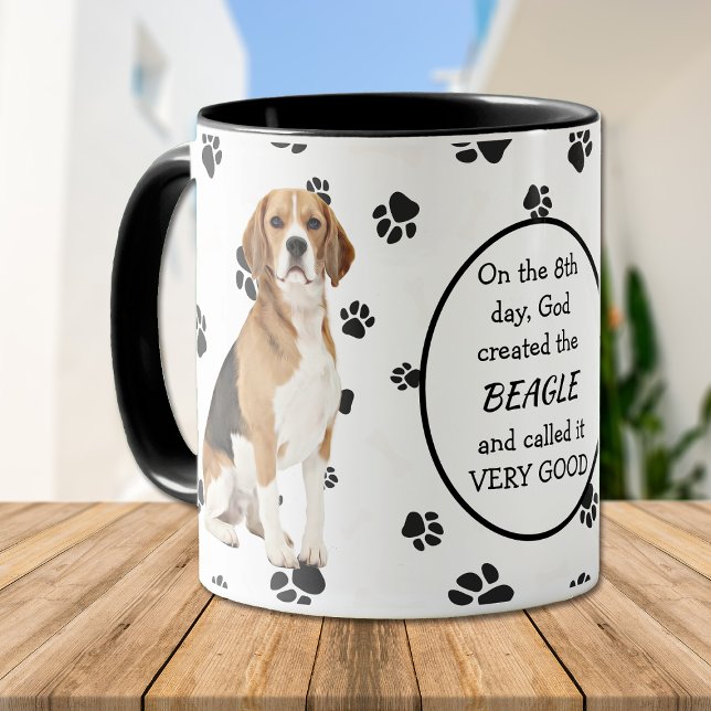 Mug Le 8e jour Dieu créa des Beagles (Créateur téléchargé)
