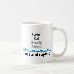 Mug Le bain, mangent, étudient, dorment… rinçage et