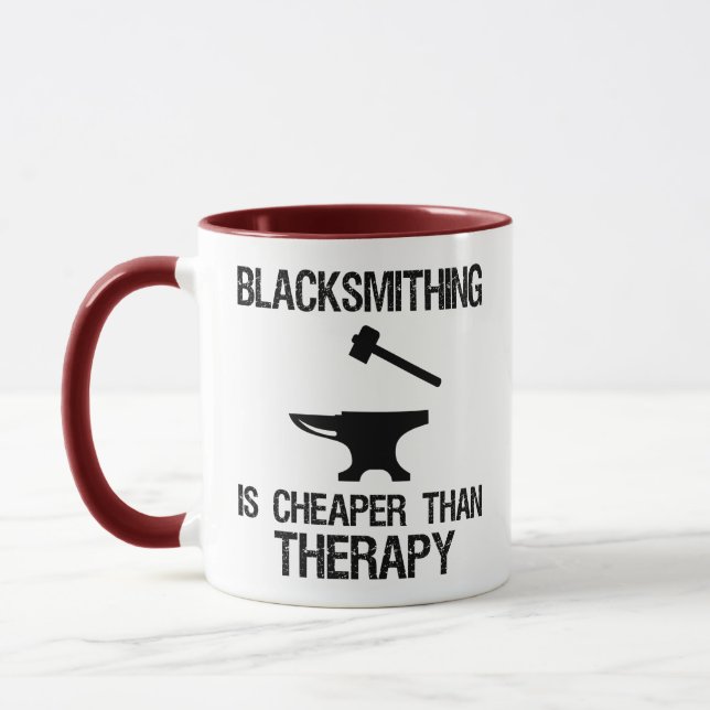 Mug Le Blacksmithing Est Moins Cher Que La Thérapie Am (Gauche)