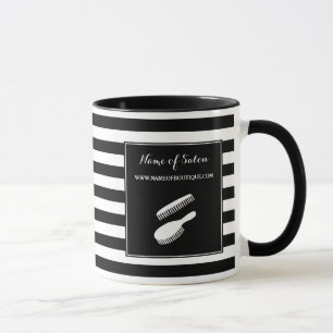 Mug Le blanc noir à la mode barre les cheveux et le
