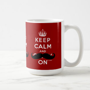Mug Le blanc rouge de moustache gardent le calme et