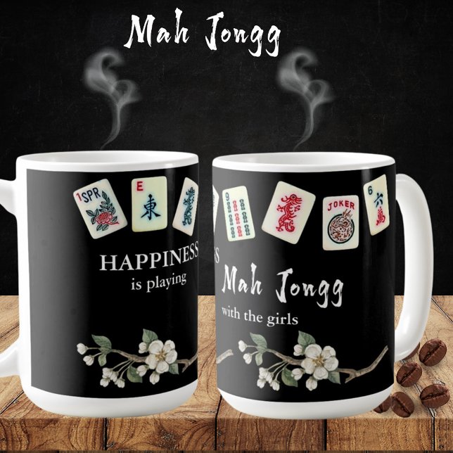 Mug Le bonheur est de jouer Mah Jongg avec les filles (Créateur téléchargé)