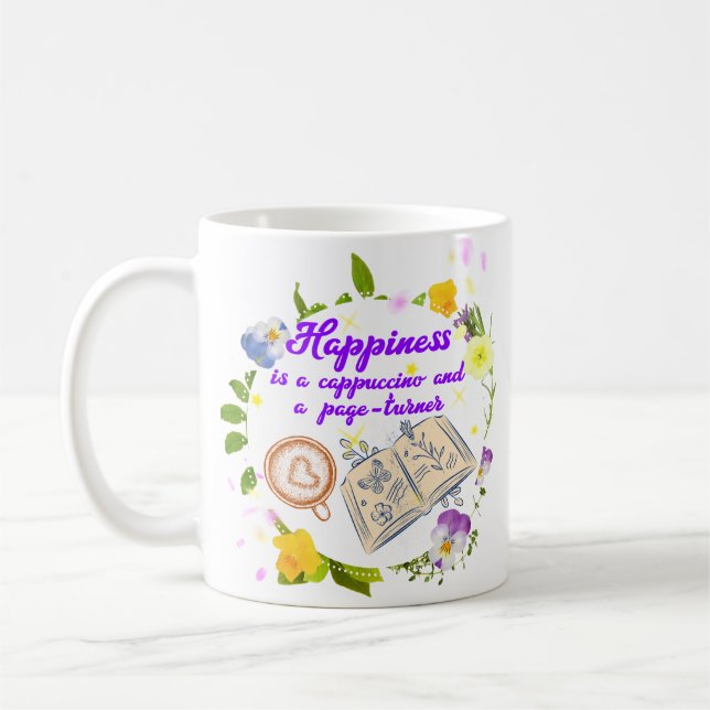 Mug Le bonheur est un cappuccino et un tourneur de pag (Gauche)