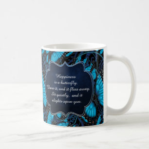 Mug Le bonheur est un papillon : Papillon bleu de