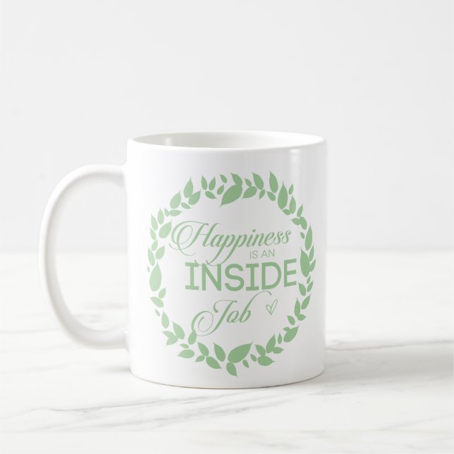 Mug Le Bonheur Est Une Guirlande Verte À L'Intérieur D (Gauche)