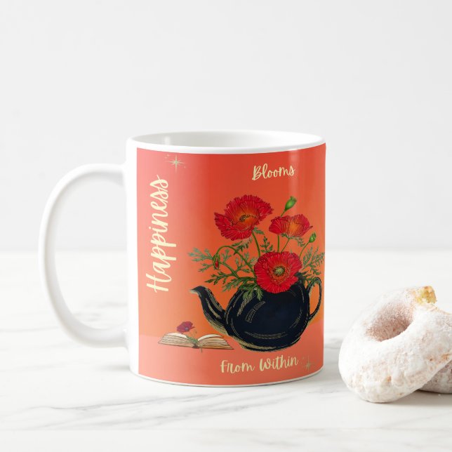 Mug Le bonheur fleurit de l'intérieur (Avec donut)