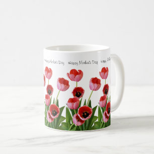 Mug Le bouquet Tulip de printemps rose pour la fête de