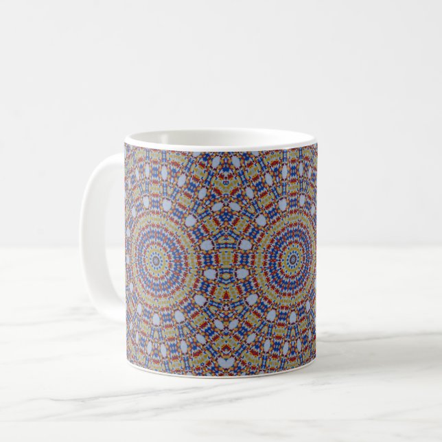 Mug Le café bleu de Mandala (Devant gauche)