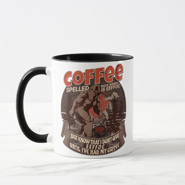 Mug Le Café Écrit À L'Arrière Est Eeffoc (Gauche)