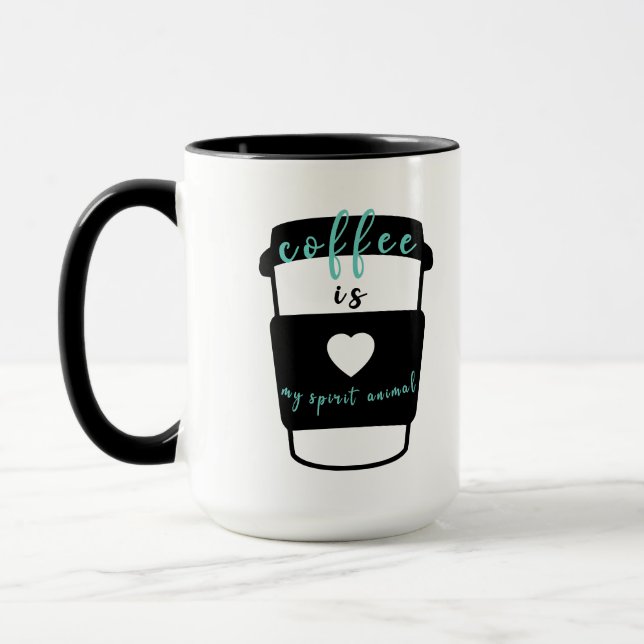Mug Le café est mon animal d'esprit drôle citation bla (Gauche)