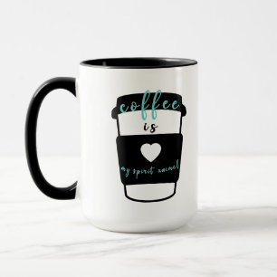 Mug Le café est mon animal spirituel citation drôle bl
