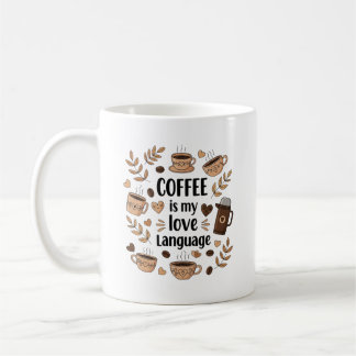 Mug Le café est mon langage de l'amour Mignon Rétro Co