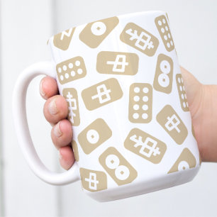 Mug Le carrelage du Mahjong brun blanc