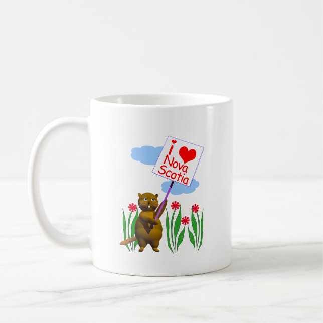 Mug Le castor canadien aime la Nouvelle-Écosse (Gauche)
