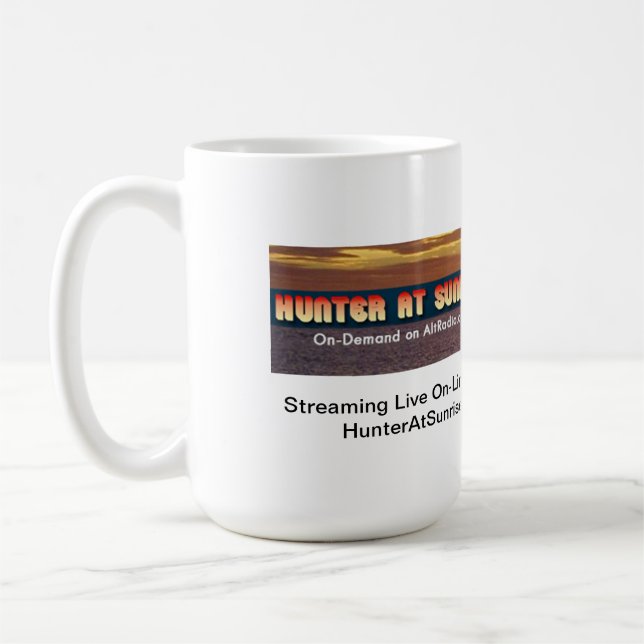 Mug Le chasseur au lever de soleil refroidissent (Gauche)