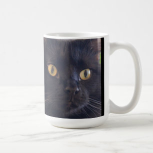 Mug Le chat grincheux ne s'inquiètent pas, visage noir