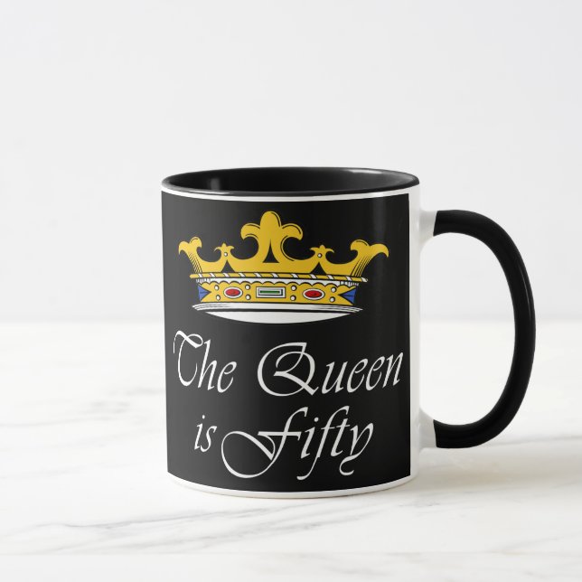 Mug le cinquantième anniversaire la reine est 50 ! (Droite)