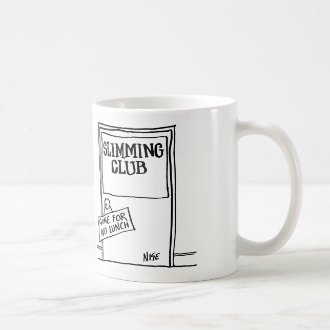 Mug Le club amincissant a une pancarte disant "Partis  (Droite)