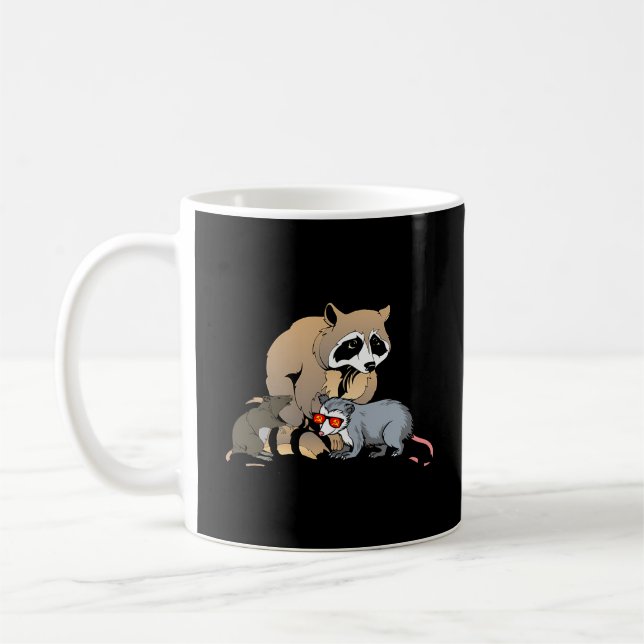Mug Le communisme de mème raccoon est une ordure anti- (Gauche)