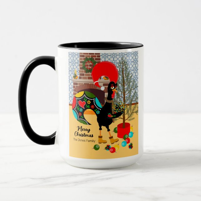 Mug Le coq portugais et les lumières de Noël (Gauche)
