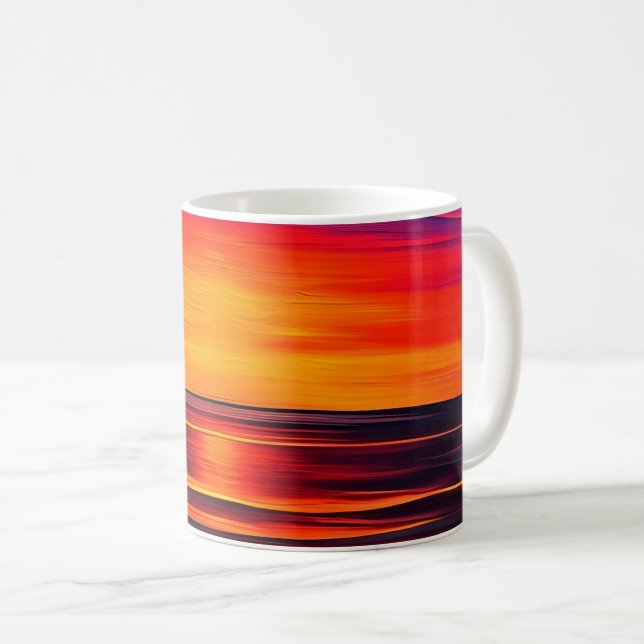 Mug Le coucher de soleil de l'océan sous une forme abs (Devant droit)