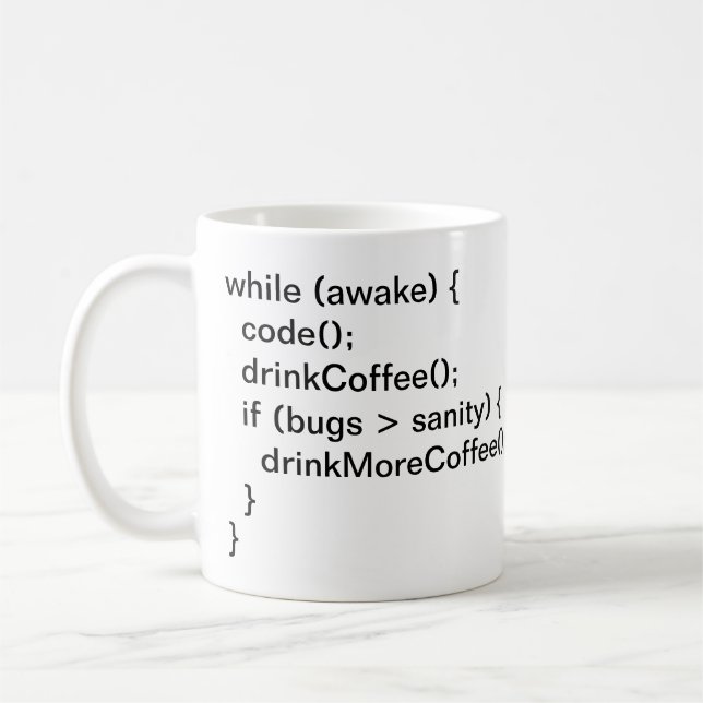 Mug Le cycle du café du programmeur (Gauche)