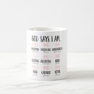 Mug Le Dieu chrétien inspirant dit que je suis